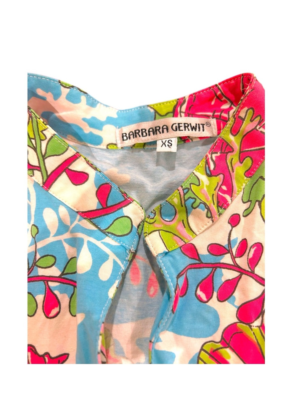 Barbara Gerwit Sleeveless Preppy Resort Shift Dress Tropical Seashell Print- XS - Picture 5 of 5